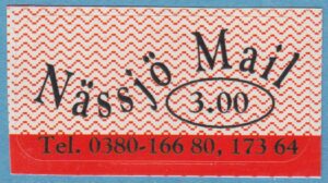 Lokalpost NÄSSJÖ Nr 02a 1997 röd – 7 vågor på 2 cm vågrätt