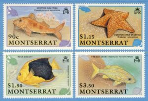 MONTSERRAT 1991 M795-8 + Block 60** fiskar 4 kpl + block