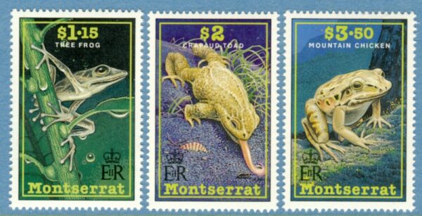 MONTSERRAT 1991 M813-5** grodor 3 kpl (utan block)