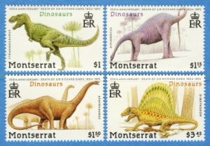 MONTSERRAT 1992 M833-6 + Block 63** dinosaurier 4 kpl + Block
