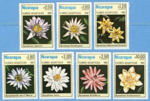 NICARAGUA 1981 M2201-7** blommor 7 kpl