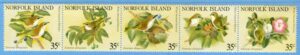 NORFOLK ISLAND 1981 M271-5** vitbröstad glasögonfågel 5 kpl