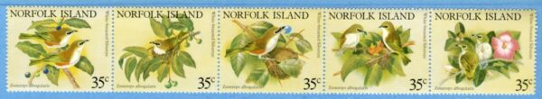 NORFOLK ISLAND 1981 M271-5** vitbröstad glasögonfågel 5 kpl
