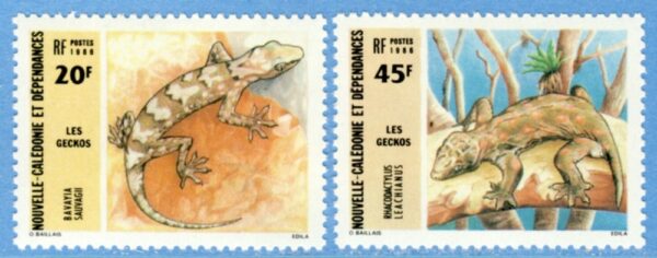 NYA CALEDONIEN 1986 M779-80** geckoödlor 2 kpl