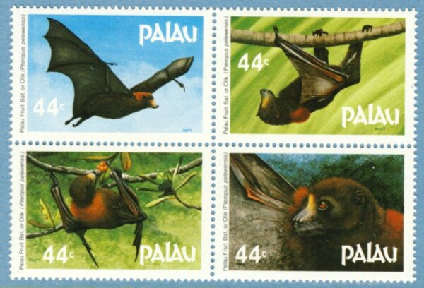 PALAU 1987 M172-5** fladdermus 4 kpl