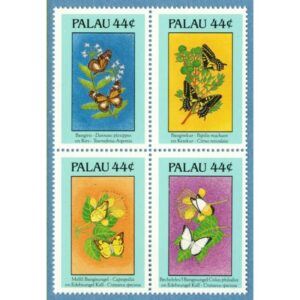 PALAU 1988 M221-4** fjärilar 4 kpl