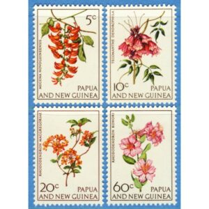 PAPUA NEW GUINEA 1966 M102-5** blommor 4 kpl
