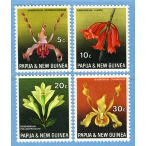 PAPUA NEW GUINEA 1969 M161-4** orkidéer 4 kpl