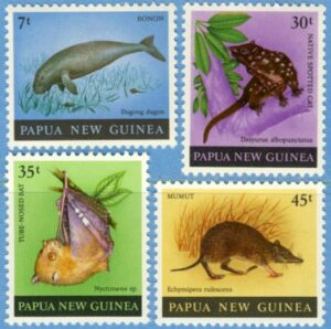 PAPUA NEW GUINEA 1980 M398-01** däggdjur 4 kpl