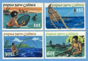 PAPUA NEW GUINEA 1981 M418-21** fiske 4 kpl