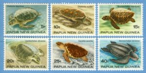 PAPUA NEW GUINEA 1984 M467-72** sköldpaddor 6 kpl