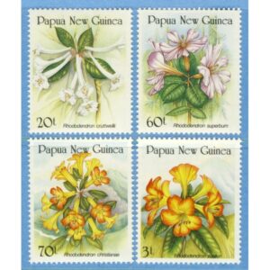 PAPUA NEW GUINEA 1989 M584-7** rhododendron 4 kpl