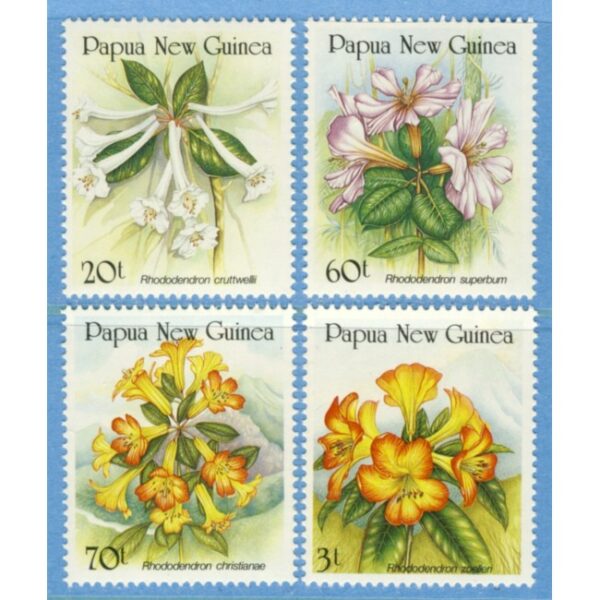 PAPUA NEW GUINEA 1989 M584-7** rhododendron 4 kpl