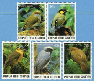 PAPUA NEW GUINEA 1989 M597-01** fåglar 5 kpl