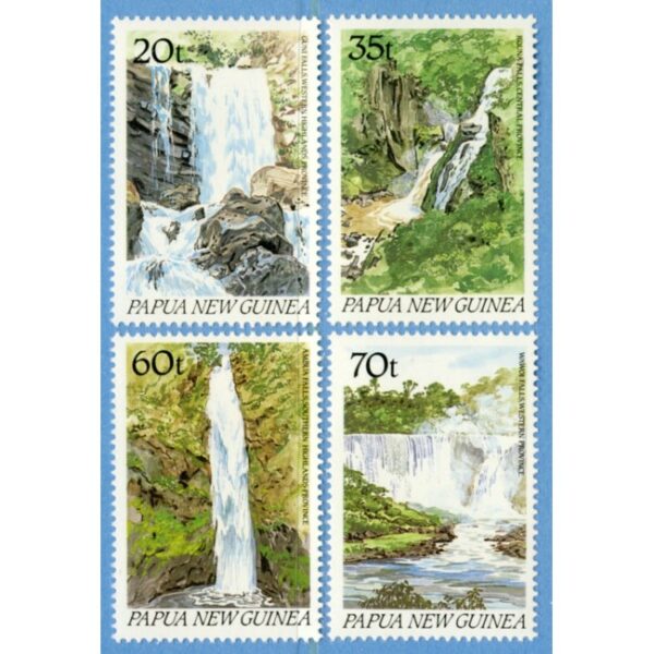 PAPUA NEW GUINEA 1990 M610-3** vattenfall 4 kpl