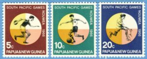 PAPUA NEW GUINEA 1966 M99-01** diskus fotboll tennis 3 kpl