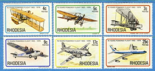RHODESIA 1978 M221-6** flyg 6 kpl
