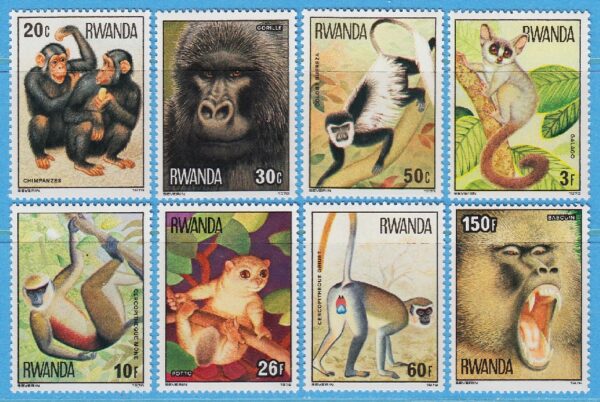 RWANDA 1978 M922-9** apor 8 kpl