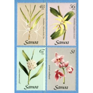 SAMOA 1985 M553-6** orkidéer 4 kpl