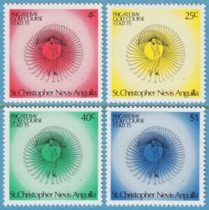 ST CHRISTOPHER-NEVIS-ANGUILLA 1975 M301-4** golf 4 kpl