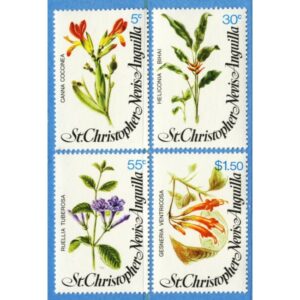 ST CHRISTOPHER-NEVIS-ANGUILLA 1979 M375-8** blommor 4 kpl