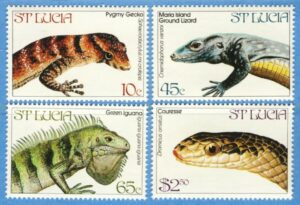 ST LUCIA 1984 M660-3** ödlor 4 kpl
