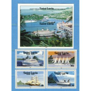 ST LUCIA 1991 M986-90** kryssningsfartyg 4+block kpl