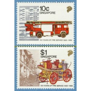 SINGAPORE 1988 M563-4** brandbilar 2 kpl