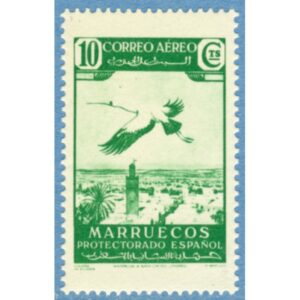 SPANSKA MAROCKO 1938 M177** afrikansk ibisstork ur blandad bruksserie