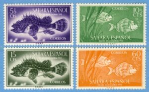 SPANSKA SAHARA 1953 M139-42** fiskar 4 kpl