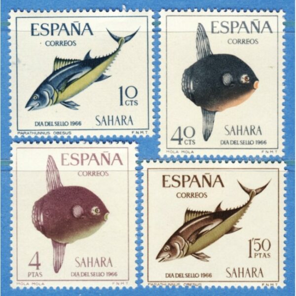 SPANSKA SAHARA 1966 M283-6** fiskar 4 kpl
