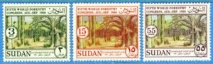 SUDAN 1960 M166-8** skogskongress 3 kpl