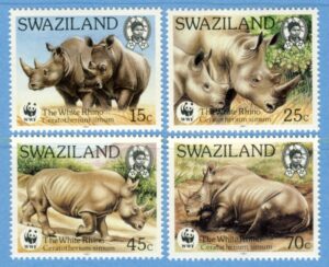 SWAZILAND 1987 M528-31** trubbnoshörning WWF 4 kpl