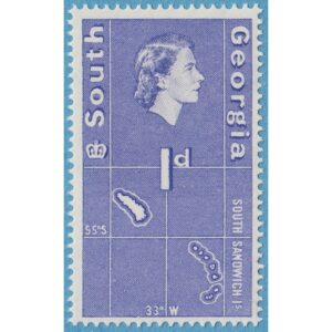 SOUTH GEORGIA 1963 M10** karta ur bruksserie