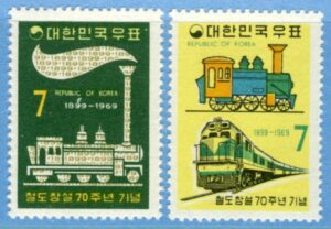 SYDKOREA 1969 M673-4** järnväg 2 kpl