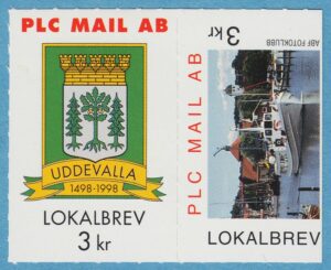 Lokalpost UDDEVALLA PLC Mail Nr 03-4a 1997 med bortskuret UDDEVALLA