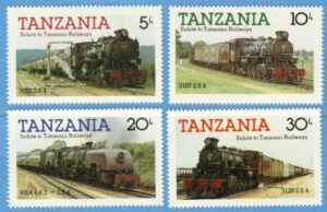 TANZANIA 1985 M268-71** järnväg 4 kpl