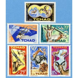 TCHAD 1965 M129-34** däggdjur 6 kpl
