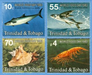 TRINIDAD & TOBAGO 1983 M475-8** fiskar m.m. 4 kpl