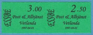 Lokalpost VETLANDA ESSBÉ Nr 2+1 i par