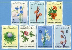 TUNISIEN 1969 M715-21** blommor 7 kpl