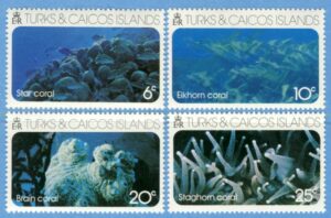 TURKS & CAICOS ISLANDS 1975 M349-52** koraller 4 kpl