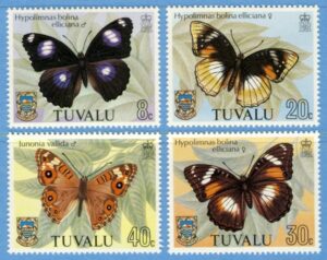 TUVALU 1981 M133-6** fjärilar 4 kpl