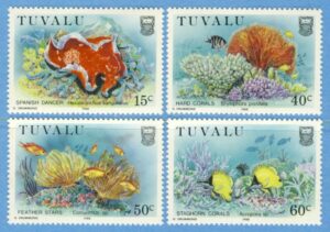 TUVALU 1988 M485-8** koraller 4 kpl