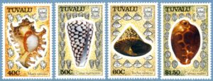 TUVALU 1991 M583-6** snäckor 4 kpl