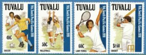 TUVALU 1991 M595-8** fotboll volleyboll tennis kricket 4 kpl