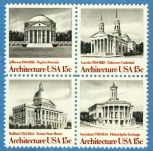 USA 1979 M1382-5** byggnader med kyrka 4 kpl