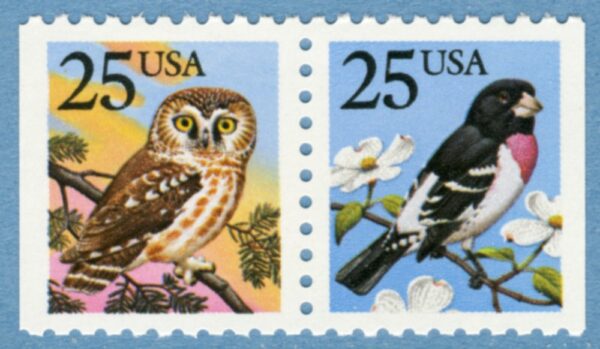 USA 1988 M1980-1D** pärluggla - brokig kardinal (med uggla t.v eller t.h.)