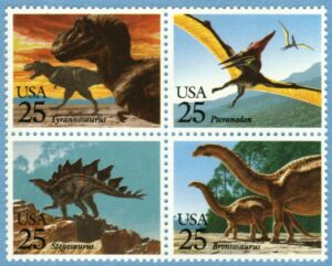 USA 1989 M2051-4** förhistoriska djur 4 kpl