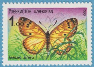 UZBEKISTAN 1992 M2** fjäril 1 kpl